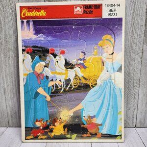 Vintage Golden Frame Tray Puzzle Cinderella - Walt Disney Classics